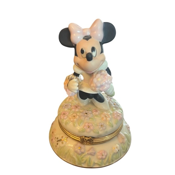 Lenox Blooms for Minnie Floral Trinket Box Cream and Pink - Picture 1 of 4